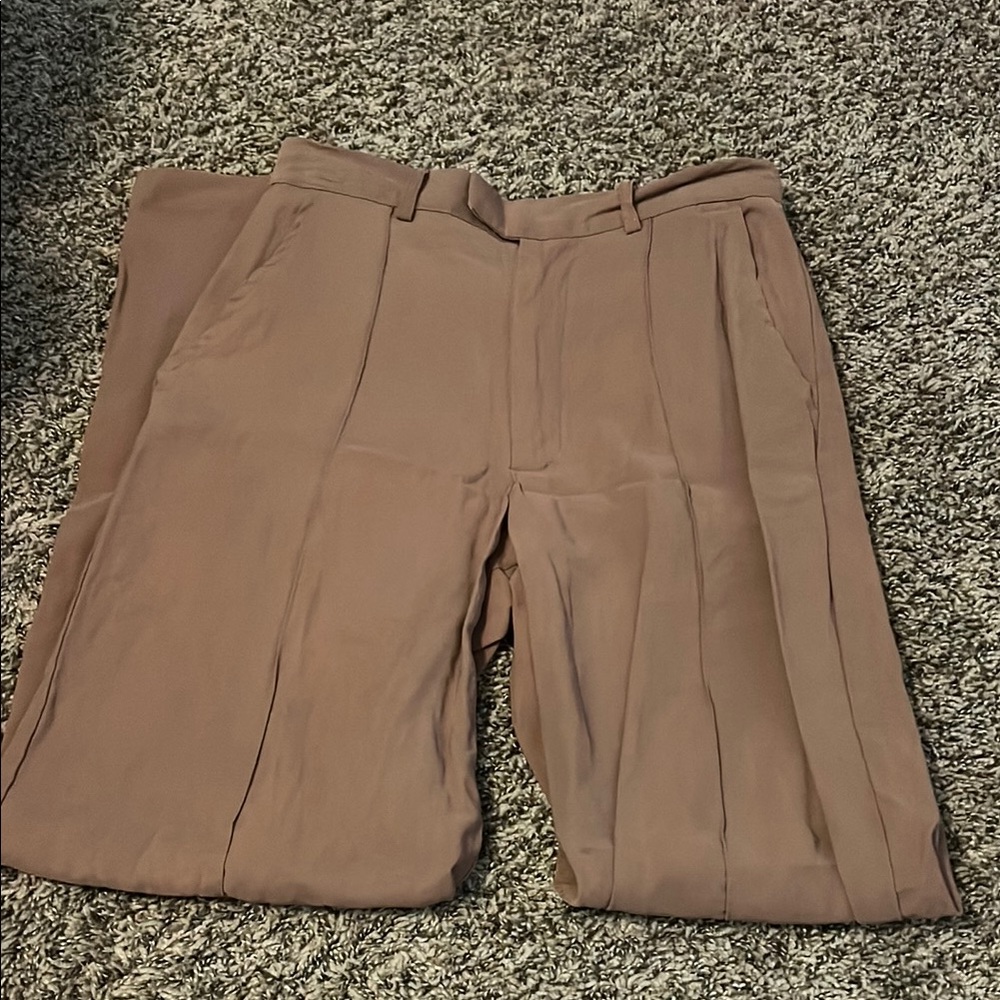 Brown Pleated Trousers